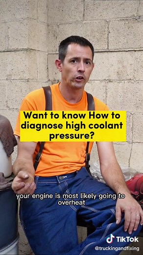 Semi truck High coolant pressure - blowing coolant out of overflow. #semi #semitruck #coolant #coolantoverflow #mechanic #foryou #foryoupage