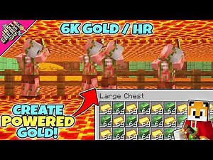 I built a MASSIVE GOLD FARM in Minecraft Create Mod
