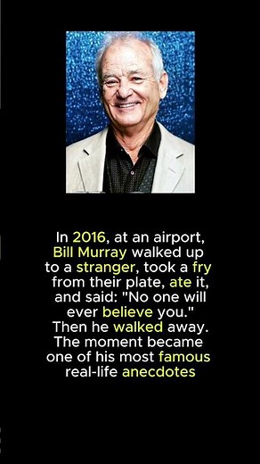 Bill Murray’s legendary airport prank 🍟😄