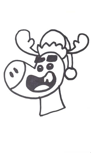 "Funny Chibi Reindeer Sketch 🦌" #easyart #drawing #drawing4kids #art