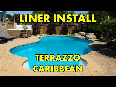 Mirage Pools - Vinyl Liner Install - Latham Liner, Terrazzo Carribean