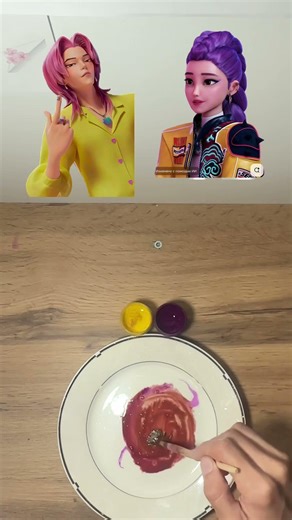 K-pop Demon Hunters Color Mix #art #anime #kpop #shorts #satisfying