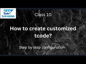 How to create customized t-code? |SAP S4 Hana FI-Financial Accounting | Class-10