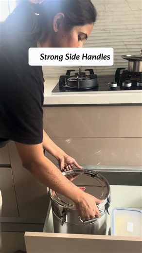 PrayLady Stainless Steel Airtight Storage Drum with Lid | Leak-Proof Food Storage Container