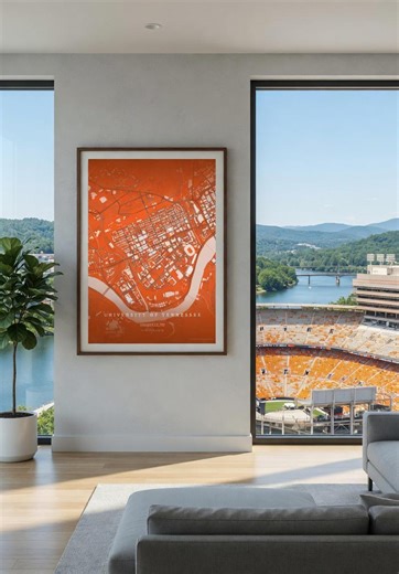 University of Tennessee Campus Map Poster | Knoxville Street Map | College Graduation Gift | UT Alumni Gift | Minimalist Wall Art - Etsy