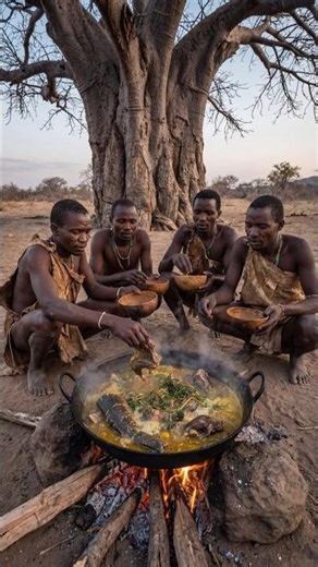 Primitive Snake Stew by the Sacred Tree #triballife #tribalfood #shorts