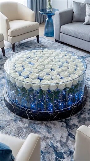 We Built a GLOWING Ice Luxury Rose Table! ❄️💙 #epoxy #resinart #epoxyresin #resincrafts #homedecor
