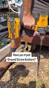 5.4K views · 5.5K reactions | have you tried the larger ground screw anchors? These are fantastic to use for so many things. Easy to set and easy to remove....usually. #groundscrew #shed #stake #deck #awning #homeowner #riverhouse #lakehouse | TOOLS by Design | Facebook