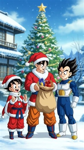 Marry Christmas Goku and Gohan and Vegeta🎅🎄🎁