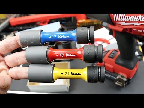 Koken Impact Wheel Nut Socket Set: Impact your lug nuts with a gentle touch. Colorful. 17-19-21mm