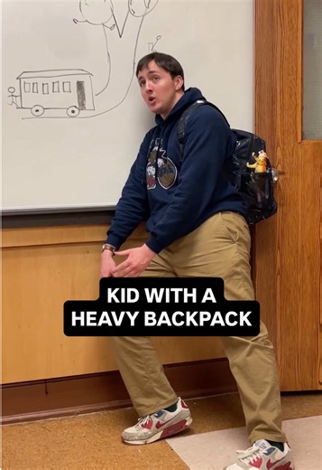 carrying that can’t be healthy #americanhighshorts #highschool #backpack #classroom