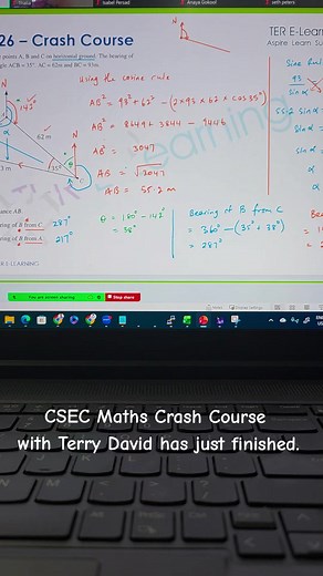 CSEC Maths Crash Course with Terry David completed #terelearning #terrydavid #crashcourse #csecmaths