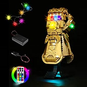 BrickBling Led Light Compatible with Lego Infinity Gauntlet 76191 Building Blocks Model, RGB Remote Control Version Lighting Thanos Gauntlet Infinity Stones (No Model)