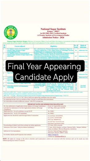 Final Year Appearing Candidate #sugarmillengineer #nsi #nsi_exam #admission2026 #entranceexam