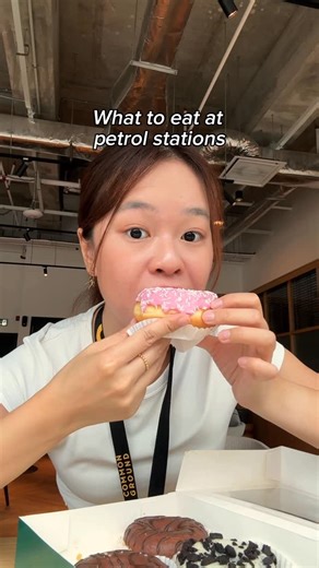 Jen Jen on Instagram: "Shell petrol stations now sell donuts. There are 5 flavours to choose from — Nutty Hazel, Strawberry Jelly, Apple, and more. My foodie friend says Strawberry is his favourite… really meh? I’m firmly Team Nutty Hazel, so I tapao-ed some back for my colleagues to try. Based on their reactions, Nutty Hazel clearly wins. If you’re pumping petrol at Shell, drop by their café and grab some donuts too. Come support Team Jen x Team Nutty Hazel. Get the Nutty Hazel, snap a photo, p