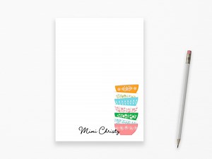 Personalized Vintage Kitchen Notepad: Retro Glassware Design - Etsy