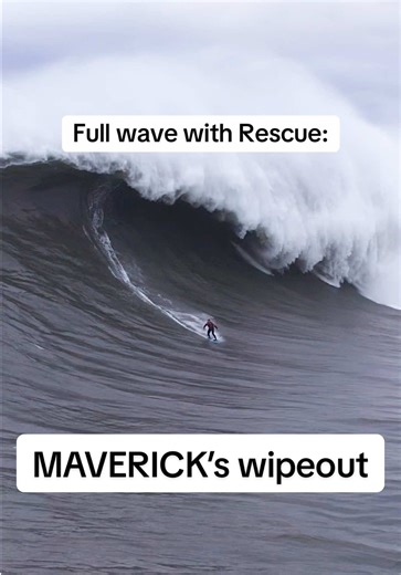 Wiping out at the gnarliest BIG WAVE spot in California, Maverick’s. Watch the full video with jet ski rescue here #bigwavesurfing #surf #mavericks #california