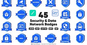 Animated Security and Data Network Badges