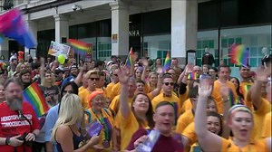 Around 5000 thousand people joined @nottspride in marching through #Nottingham today. #NottinghamPride | BBC Nottingham