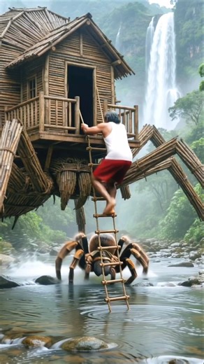 Handmade Secret Wood Spider Shelter Amazing Reveal 🔥🕷️✨ #ai #shelter #craft