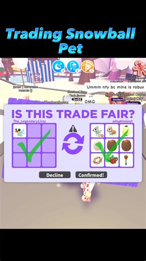 Trading new snowball pet #adoptme #adoptmepets #adoptmetrades