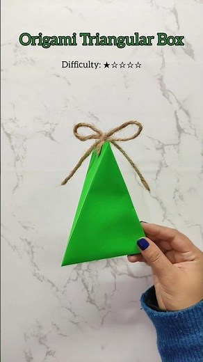 Origami Triangular Box Demo | Easy Paper Gift Box from One Sheet #origami #papercraft