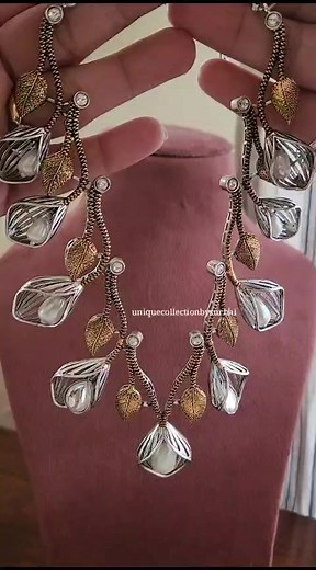 10K views · 27 reactions | Check out this beautiful contemporary dual toned neckpiece with shell pearl and polki drop Grab it now!! No COD https://wa.me/7387611560 #contemporaryneckpiece #dualtoned #neckpiece #westerneckpiece #westernlook #fusionneckpiece #uniquecollectionjewel | AIBA 3.0 : All India BusinessWomen's Association | Facebook
