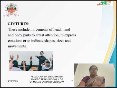 Micro teaching- Skill of stimulus variation/ g.ramya/ #snsinstitutions