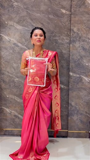 S.T Waykar fancy sarees on Instagram: "Website Booking = stwaykar.in Price = 1899 Whatsap Booking = 9932897555 #pinke with gold colour combination tissue, silk sari bridal collection#onlineshopping #tranding #Sankrant special"