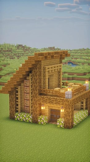 Minecraft Starter House Build Tutorial 🏠| Easy Survival Base Idea | #Minecraft