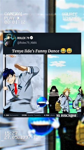 Tenya Iida’s Funny Dance 😂🔥#shorts
