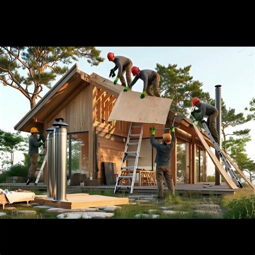 Building a Scandinavian Timber Cabin from Empty Forest | Full Timelapse 3 Parts