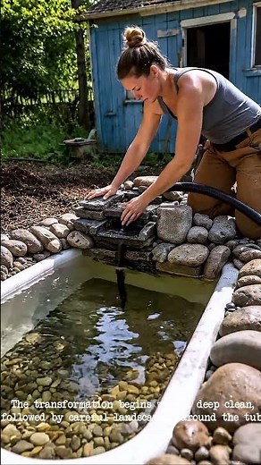 Amazing Bathtub Koi Pond Transformation | DIY Backyard Water Garden Build