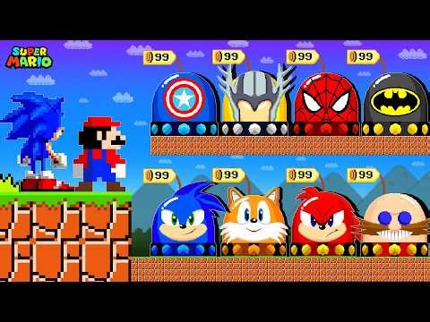 Super Mario Bros. But Mario and Sonic Collect MORE Custom Legendary Character Switches!