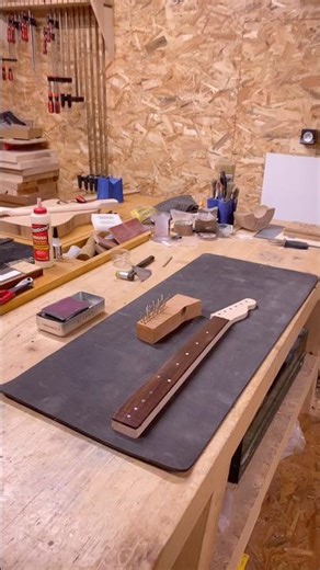 Guitar making stage: the neck