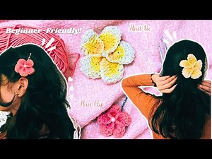 How to make an easy Crochet Hair Accessory 🌼 Crochet for beginners✨