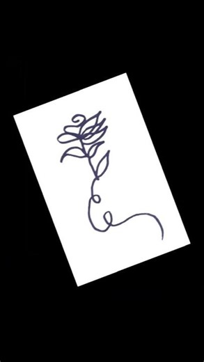 One Line Flower Drawing 🌸 | Satisfying Continuous Line Art #shorts