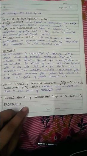 To determine the saponification value/number in the given oil. (#chemistry#viralvideo #organic#art
