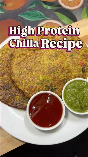 High Protein Chilla Recipe #cooking #healthyfood #highprotein #gymdiet #youtubeshorts #reels