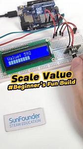 Tutorial in comment👇 Visualizing Potentiometer Data on LCD with Arduino – Universal Maker Sensor Kit | SunFounder OpenSource