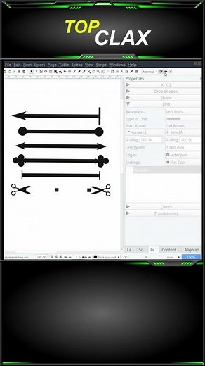 How to edit line endings in Scribus