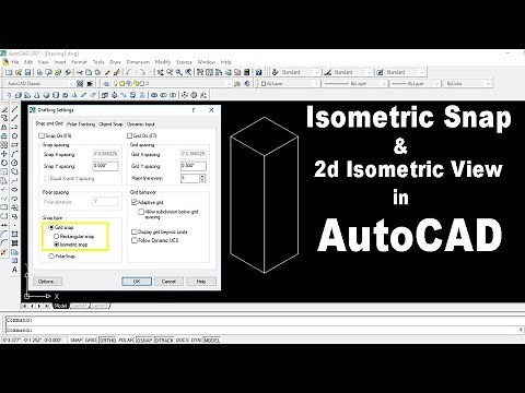 Isometric Snap AutoCAD - How to draw Isometric View in AutoCAD - Using Isometric SNAP in AutoCAD