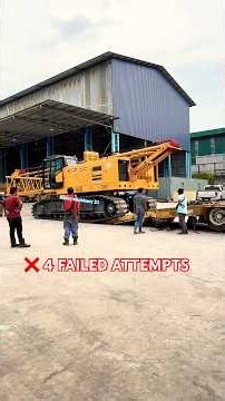 4 Failed Attempts! Expert Operator Finally Loads an 85-Ton Crawler Crane Perfectly | Heavy Machinery