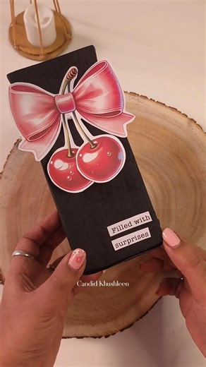 Fold this cute Gift Box with me for my friend🍒🥹 #papercraft gift #handmadegift #craftidea #paperbox