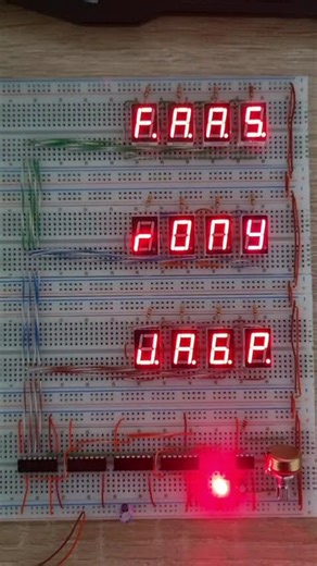 Letrero luminoso, con registros 74LS194