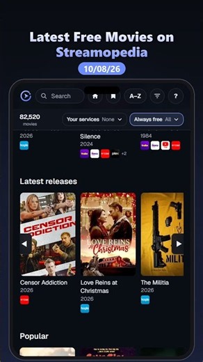 Latest Free Movies to Stream October 8, 2026