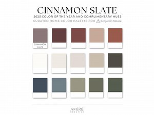 Cinnamon Slate Benjamin Moore Paint Palette 2025 Paint Colors Whole House Paint Color Scheme Warm Neutral Cozy Home Moody Earthy Modern - Etsy