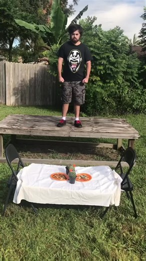 Flying elbow drop onto thanksgiving dinner table (THANKSGIVING SPECIAL STYLE) I am a professional stunt man #superhumman #superhummantvshow