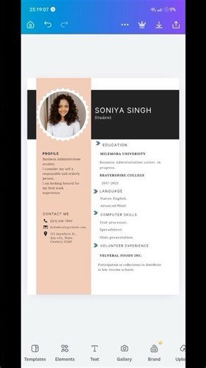 Create a Professional Resume in Canva | Easy Resume Design | #Shorts