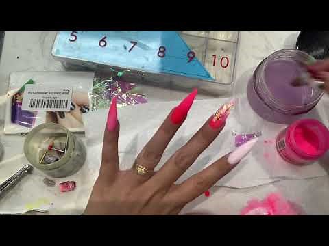 Doing my own unicorn nails tutorial